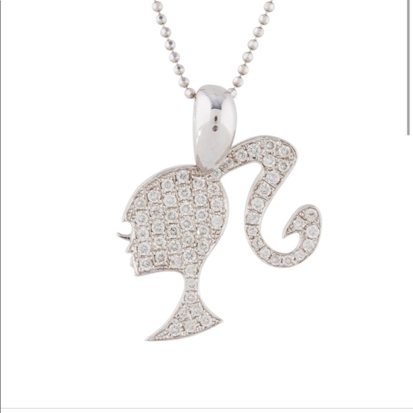 barbie silhouette necklace